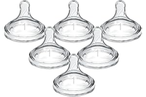 Dr. Brown's Options+ Wide-Neck Baby Bottle Nipple, Level 1 (0 Months+), 6 Count