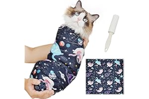 Supet Cat Wrap for Cutting Nails, 2025 Self-Adherent Cat Grooming Wrap, Anti-Escape Calming Cat Swaddle Wrap for Medicine, Na