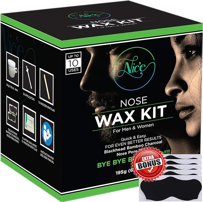Nose Wax Kit for Men and Women Nose Hair Wax with 30 Wax Applicator Sticks Nose Waxing Kit