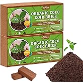 Riare 2pcs Organic Coco Coir Bricks, Natural Coconut Coir for Plants | High Expansion &amp; Moisture Retention Coconut Husk Fiber for Seed Starting, Potting Mix, Composting, Soil Amendment &amp; Reptiles