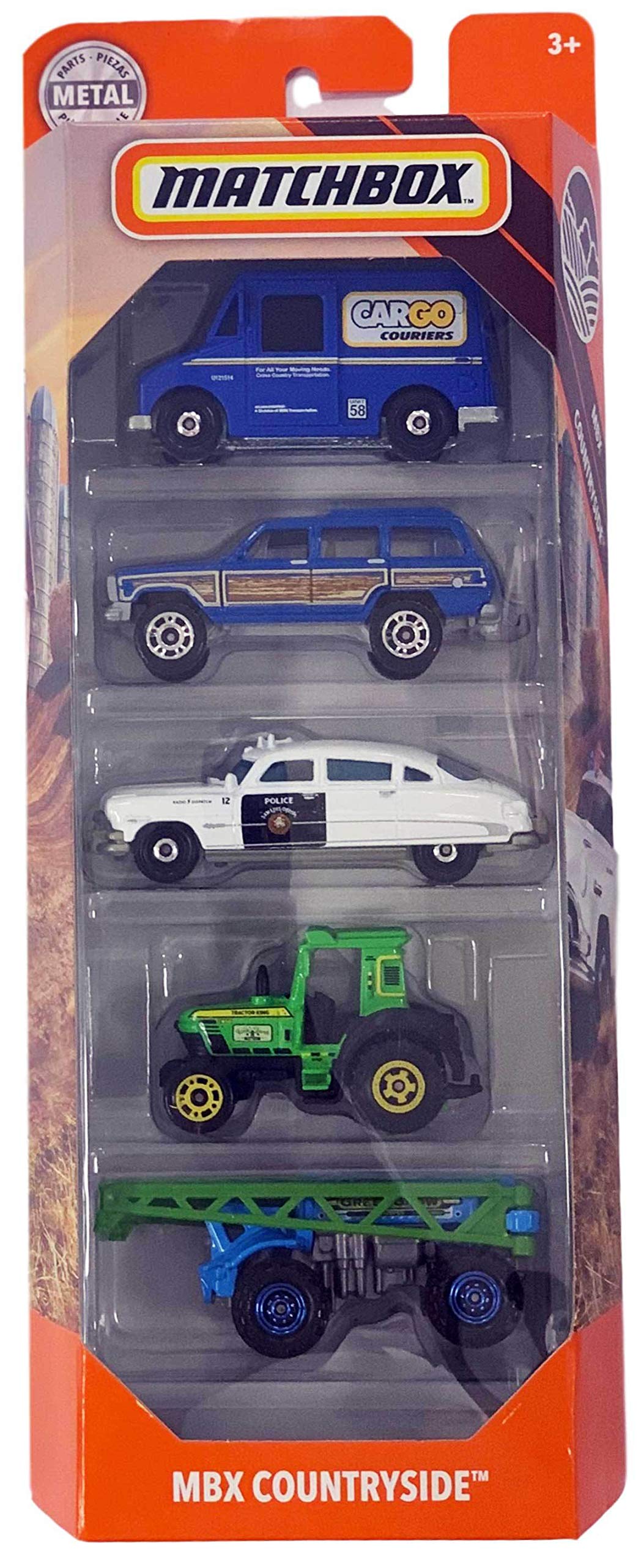 Matchbox Mbx Countryside Pack Jeep Tractor Police Cargo
