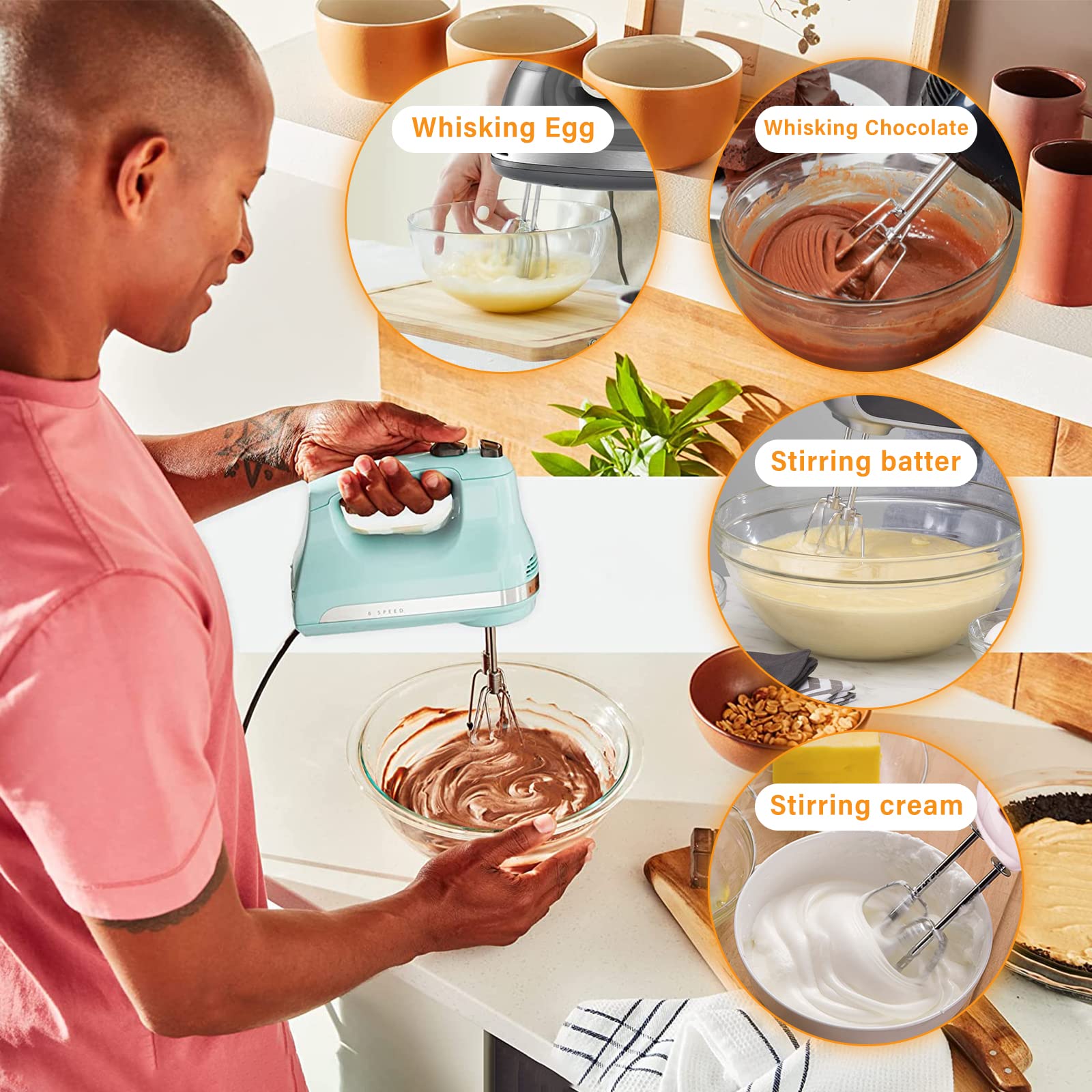 ANTOBLE Hand Mixer Beaters Compatible with Cuisinart HM-90s HM-70 HM-50 CHM-3, 9 7 5 3 Mixer Attachments Replacement Parts CHM Series Stainless Steel Whisk Hand Turbo Mixer Beater for Cuisinart, #