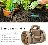 BROLEO Tool Roll Up Bag Organizer Khaki Oxford Cloth Separate Pockets Durable view 4