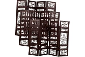 Uonlytech 6pcs Chinese Style Folding Dollhouse Screen Divider Miniature Furniture Decor for Doll Accessories