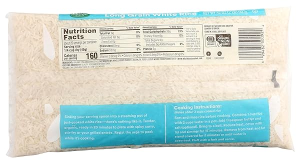 365 BY WHOLE FOODS MARKET, ORGANIC LONG GRAIN WHITE RICE, 32 OUNCE