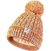 HAITHO Kids Toddler Winter Hat with Pom Pom, 2 Size Kids Beanie Hats for Girls Boys, Cute Warm Fleece Lined Knit Beanies Cap