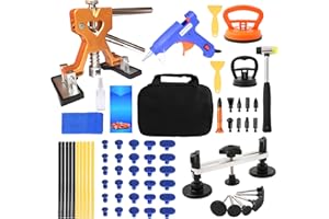 Srepat 69PCS Auto Body Paintless Dent Removal Tools Car Dent Repair Kit, Adjustable Dent Puller Kit with Gold Dent Lifter,Bridge Puller for Car Dent Repair and Suction Cup Dent Puller