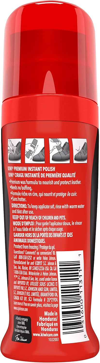 KIWI Instant Shine & Protect Liquid Shoe Polish, Black, 1 Bottle with Sponge Applicator, 2.5 oz: Health & Personal Care