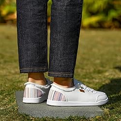 STQ White Slip On Sneakers for Women Low Top