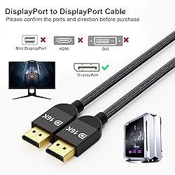RUIPRO Displayport Cable 2.1 10ft, 80Gbps UHBR20