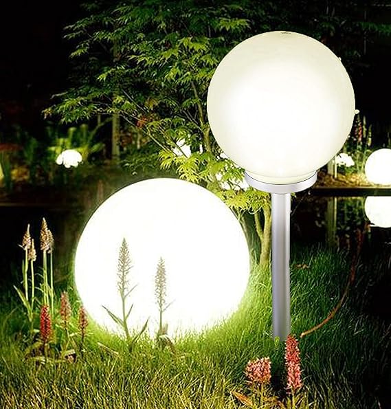 Jumbo Giant LED Solar Garden Mood Ball Sphere Globe Stake Light Warm