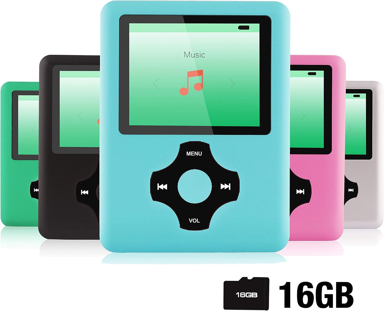 Ultrave MP3/MP4 Player with 16G SD Card, Portable Lossless Sound Player, Rechargeable MP3 Player, Also Support Ebook, Image, 1.8 inches LCD Screen MP3 Music Player - Black-in-Blue: Home Audio & Theater