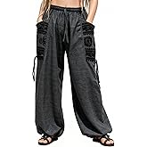 Siamrose Casual Baggy Yoga Lounge Harem Pants Women Men with Adjustable Length 2 Big Pockets