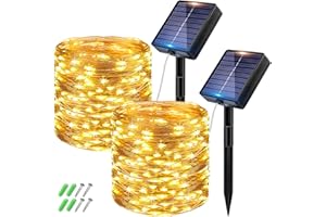 btfarm 2 Pack Solar String Lights Outdoor Waterproof, Total 66FT 200 LED Solar Fairy Lights, 8 Lighting Modes Solar Powered T