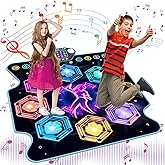 TERRAMUS 【Upgraded】 Dance Mat Toys for 3-12 Year Old Girls Boys, Electronic Light-up Dance Pad with Wireless Bluetooth 8-Buttons 9 Levels, Dancing Mat for Kids Music Game Xmas Birthday Gifts Toddler