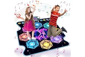 TERRAMUS 【Upgraded】 Dance Mat Toys for 3-12 Year Old Girls Boys, Electronic Light-up Dance Pad with Wireless Bluetooth 8-Buttons 9 Levels, Dancing Mat for Kids Music Game Xmas Birthday Gifts Toddler