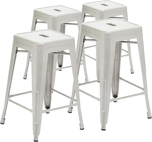 Amazon Com Pioneer Square Bt3503 24 Si Counter Stool 24 Silver Furniture Decor