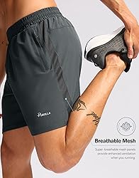 Pudolla Men's Running Athletic Shorts with 3 Zipper