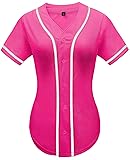 babyhealthy Women Baseball Jersey Button Down Plain