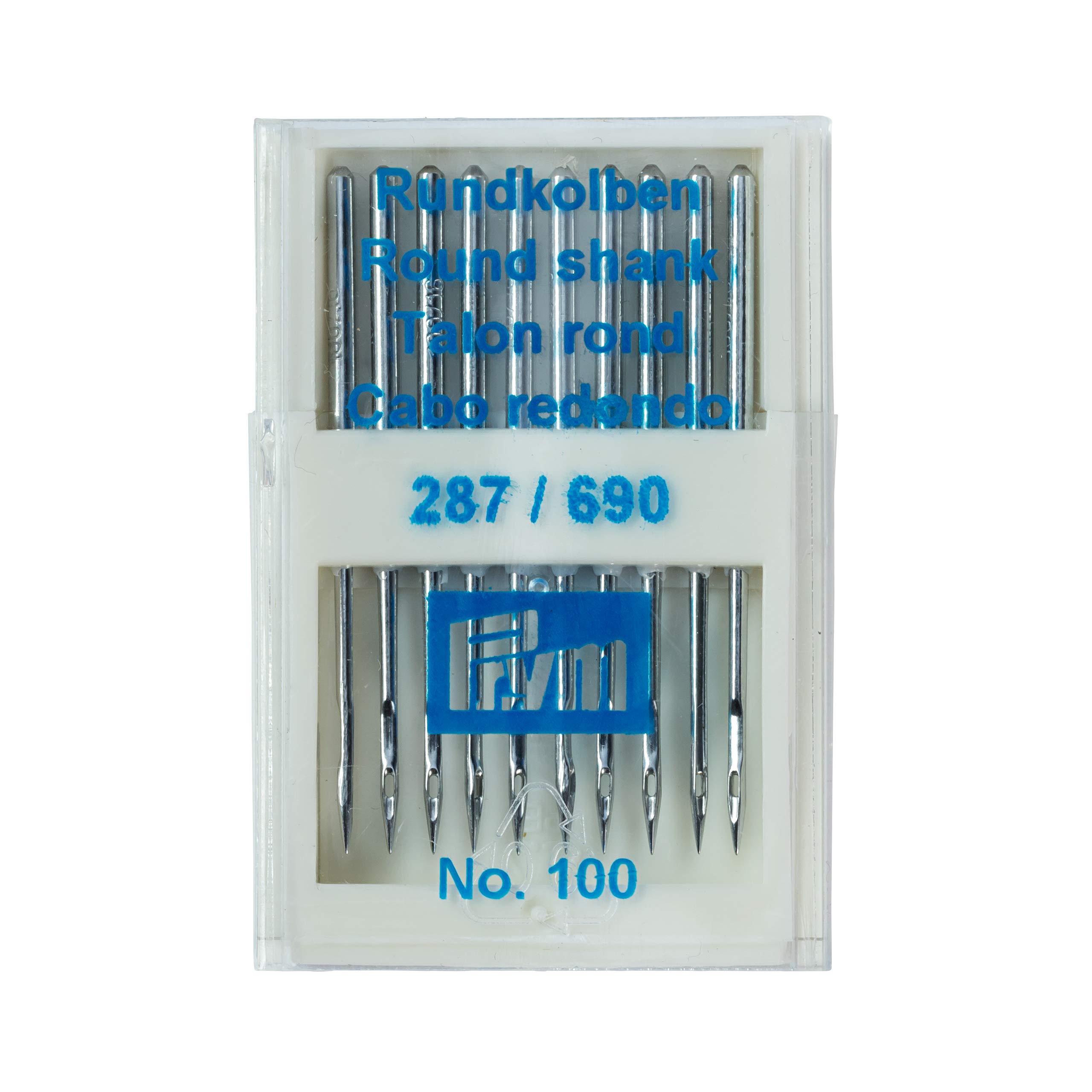 Prym 152286 Sewing Machine Needles 287(690) Round Piston 100 Silver Colour No. 90, Steel