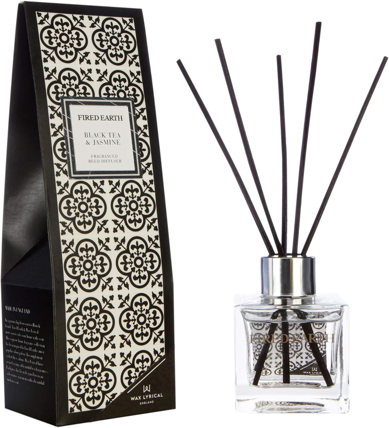 WAX LYRICAL Fired Earth Black Tea & Jasmine Reed Diffuser, 100ml, Small