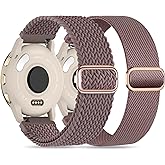 Laband 22mm Braided Stretchy Nylon Watch Band Compatible With Garmin Vivoactive 4/Venu 2/Venu 3/venu 4 45mm/Forerunner 570 47mm/265/255 Music,Quick Release Loop Elastic Soft Strap Replacement Women