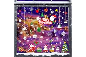 Pseutio 175 PCS Christmas Window Clings Xmas Window Decals Stickers for Christmas Window Decorations