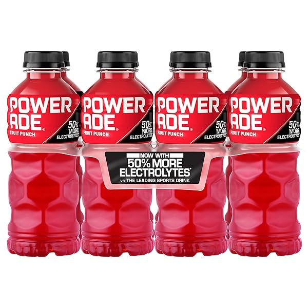 POWERADE FRUIT PUNCH, ELECTROLYTE ENHANCED SPORTS DRINK, 20 FL OZ BOTTLES, 8 PACK