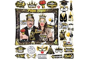 HOWAF Prom 2026 Photo Booth Props Kit - 1pcs Prom Decorations 2026 Giant Inflatable Photo Frame Photo Booth Frame with 29pcs 