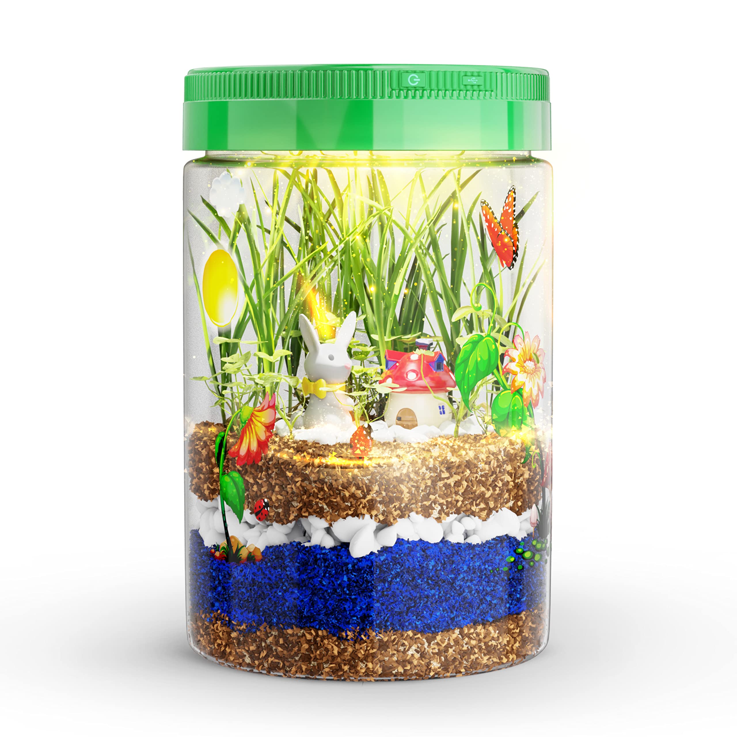 Dan&Darci Light-Up Terrarium Kit for Kids - STEM Science Kit - Educational DIY Toy for Boys & Girls - Birthday Gift - Craft Project Idea for Ages 6 7 8 9 10 11 12 Year Old