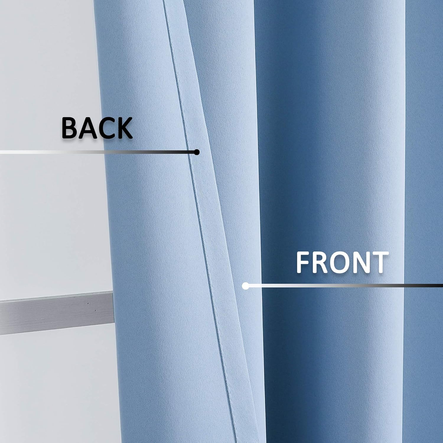 Window Curtains 84 Long - 42 x 84 Inches Dusty Blue Window Treatments Set Home Decoration Curtains Light Blocking Solid Soft Thick Rod Pocket Drapes for Bedroom Living Room, 2 Pieces: Kitchen & Dining
