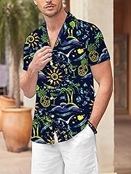 LuckLemocor Mens Hawaiian Shirts Short Sleeve
