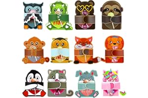 DUAIAI 48pcs Valentines Day Cards for Kids, Valentine’s Greeting Cards Candy Holder Gifts for Classroom with Cute Animals’ Designs, Valentine Day Party Favor for School