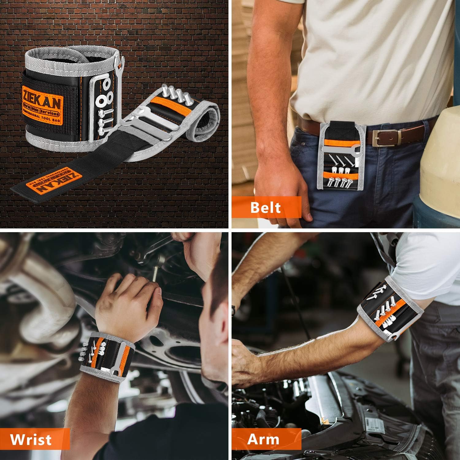 Koxly Magnetic Wristband Adjustable Wrist Band Organizer Tool Belts Holder for Holding Screws, Nails, Drill Bits, Unique Magnet Tools Gifts for Men, Women, Father, Dad, Husband, Boyfriend, Handyman - - 