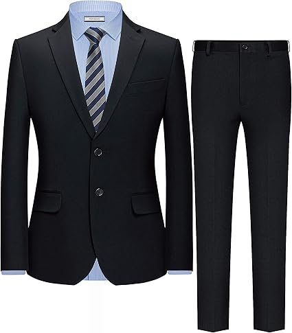 Amazon Co Jp スーツ メンズ 2点セット 上下セット ジャケット スラックス 無地 2つボタン 礼服 結婚式 就職 スーツ パーティー カジュアル 紳士服 Men S Suits 服 ファッション小物
