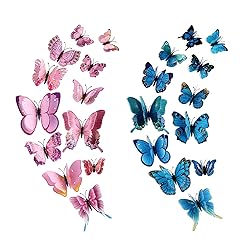 24PCS Butterfly Wall Decals Removable 3D