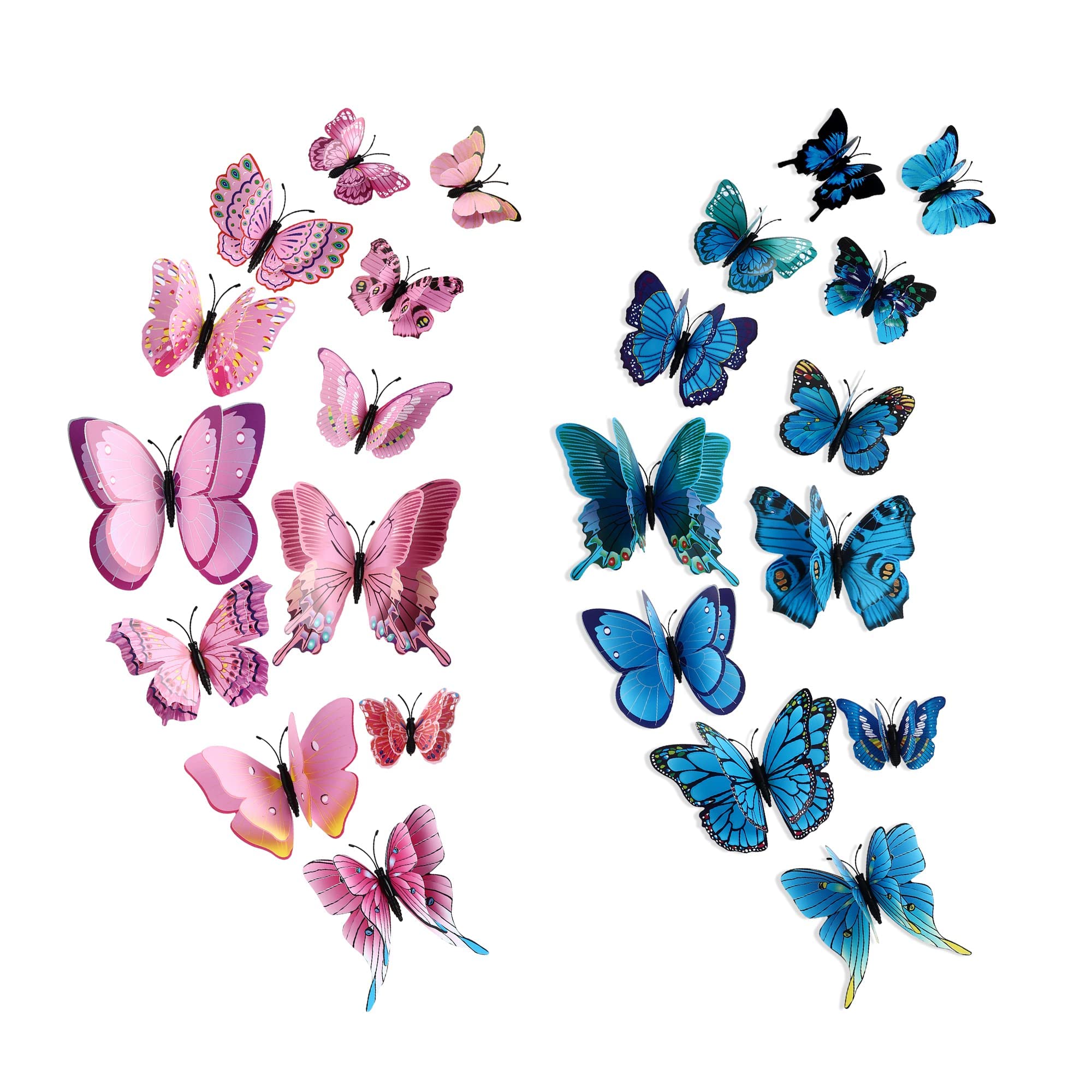 24PCS Butterfly Wall Decals Removable 3D