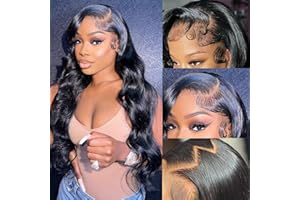 ABBETEY 26inch 13x6 Lace Front Wigs Human Hair Body Wave HD Lace Frontal Human Hair Wigs 180% Density Glueless Lace Front Wigs Pre Plucked with Baby Hair (26 Inch, 13x6 lace front wig)