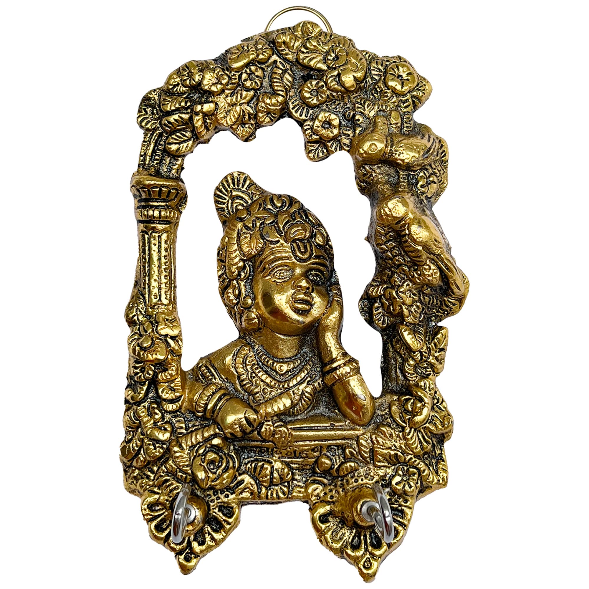 WC_Lord Krishna Statue Krishn Metal Idol Figurine-God of Love and Divine Joy-Murlidhar Kishna Idol for Religious Festival– Home Decor Item (Key Ring Krishna)
