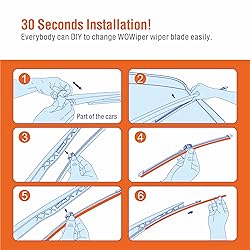 WOWIPER Silicone Windshield Wiper Blades with Rear