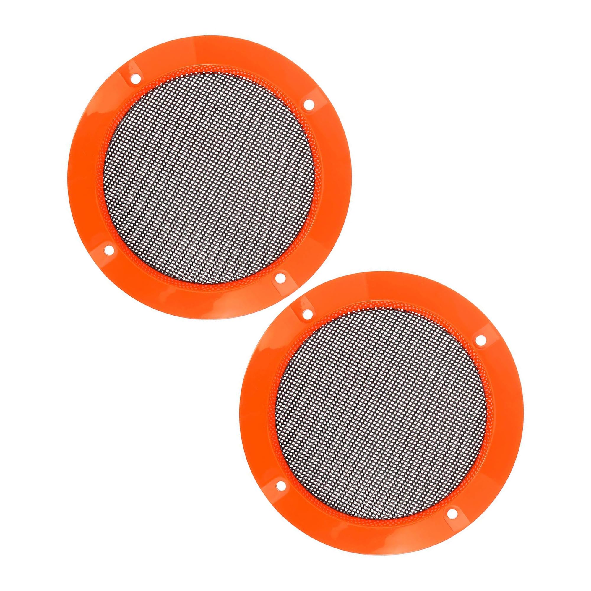 MACHSWON 2pcs Car Audio Speaker Cover Mesh Horn Glossy Guard 4" Subwoofer Grill Protector Orange