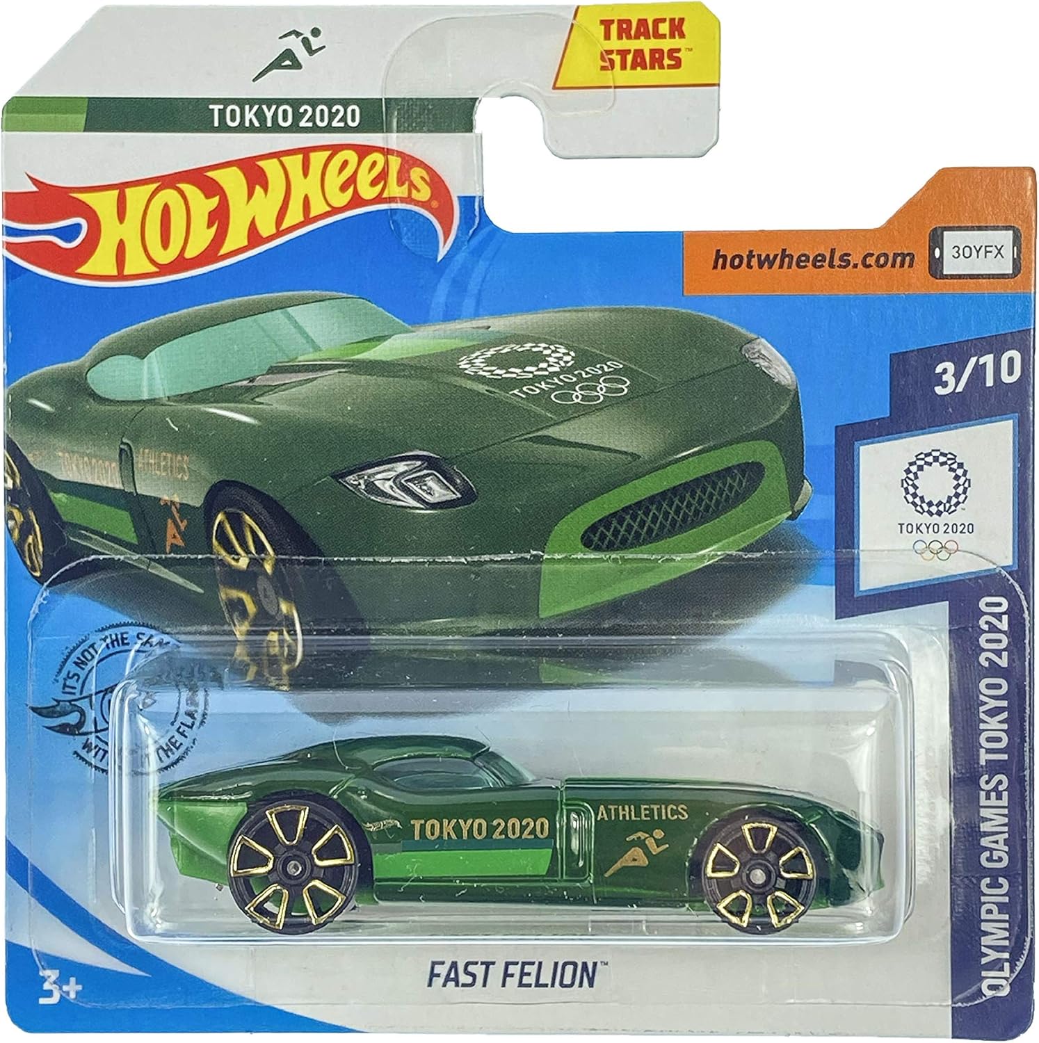 Hot-Wheels Fast Felion - Athletics (Green) 3/10 Olympic Games Tokyo 2020 - 203/250 (Short Card) GHC93