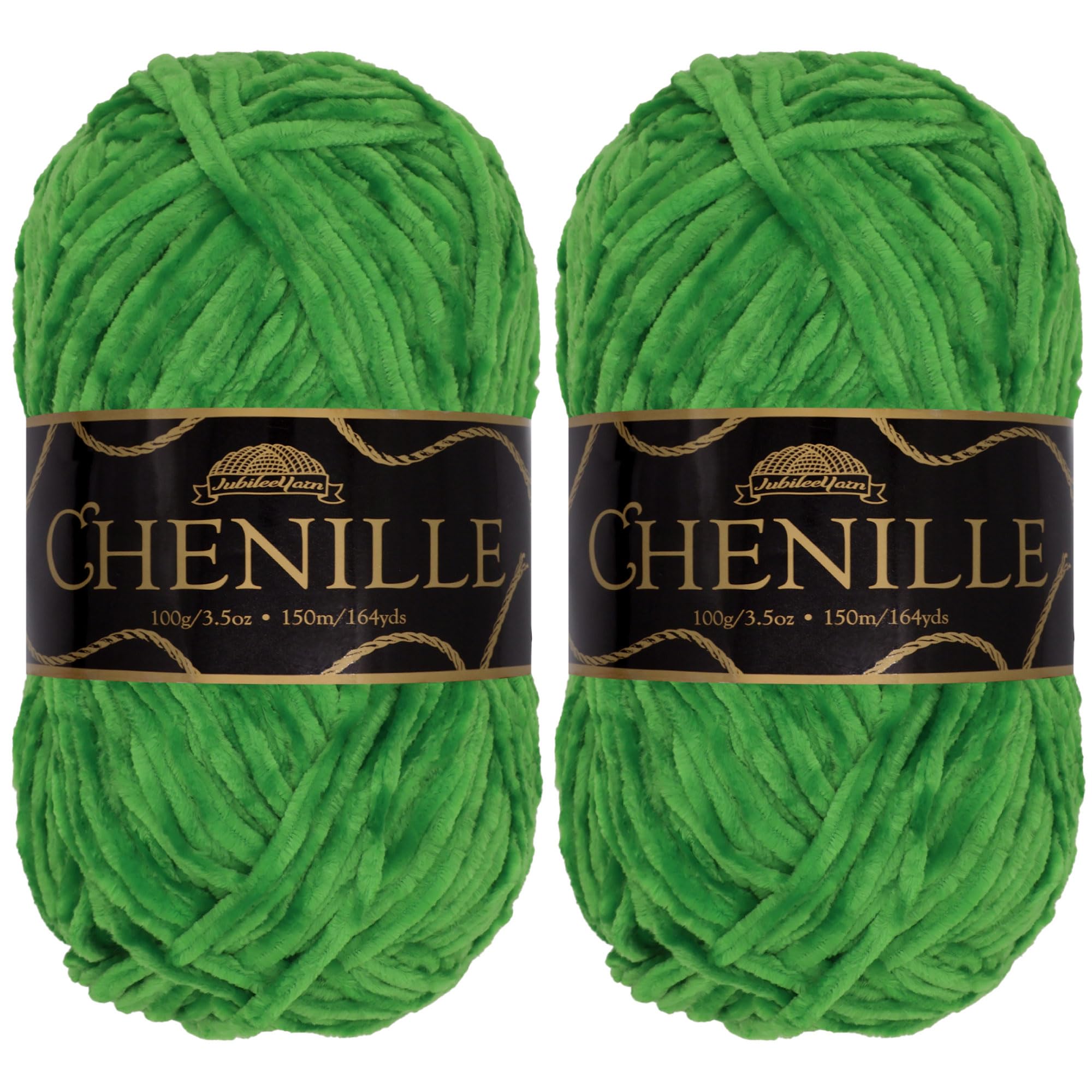 JubileeYarn Chenille Yarn - Worsted Weight - 100g/skein (2 Skeins, 128 Serpentine)