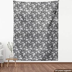 Ambesonne Pirates Fabric by The Yard, Greyscale