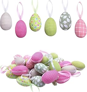 Sfcddtlg 30PCS Easter Hanging Eggs-Colorful Foam Easter Egg-Easter Tree Ornaments for Party Birthday Home Decoration Indoor Supplies