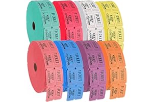 LANCASTER BINGO COMPANY Double Roll Raffle Event Tickets - Full Set of 8 Colors (8 Rolls of 2000 Tickets Each)