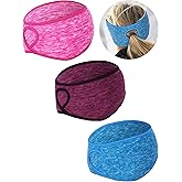 Tatuo 3 Pcs Fleece Ponytail Ear Warmers Headband Winter Running Headband Ear Muffs Covers for Women Adult Outdoor Sports and Fitness Running Cycling Ski Cold Weather