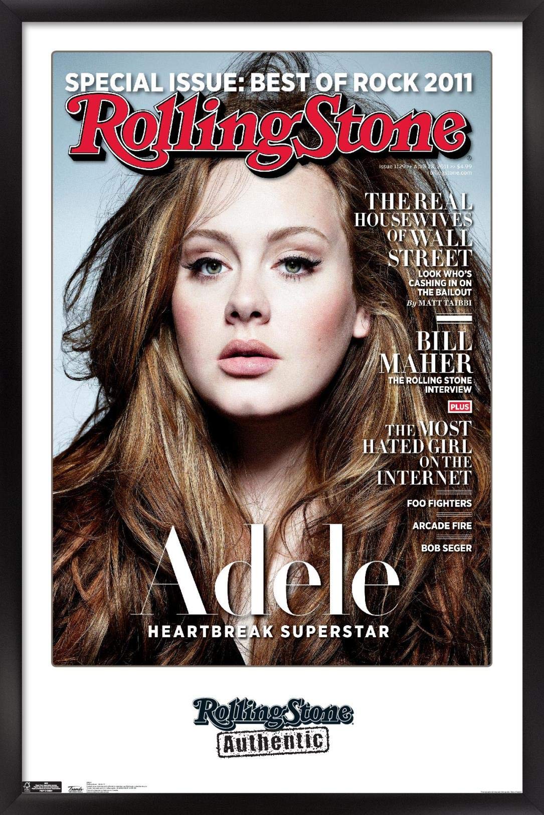 Trends International Rolling Stone Magazine - Adele 11 Wall Poster, 22.375" x 34", Black Framed Vers