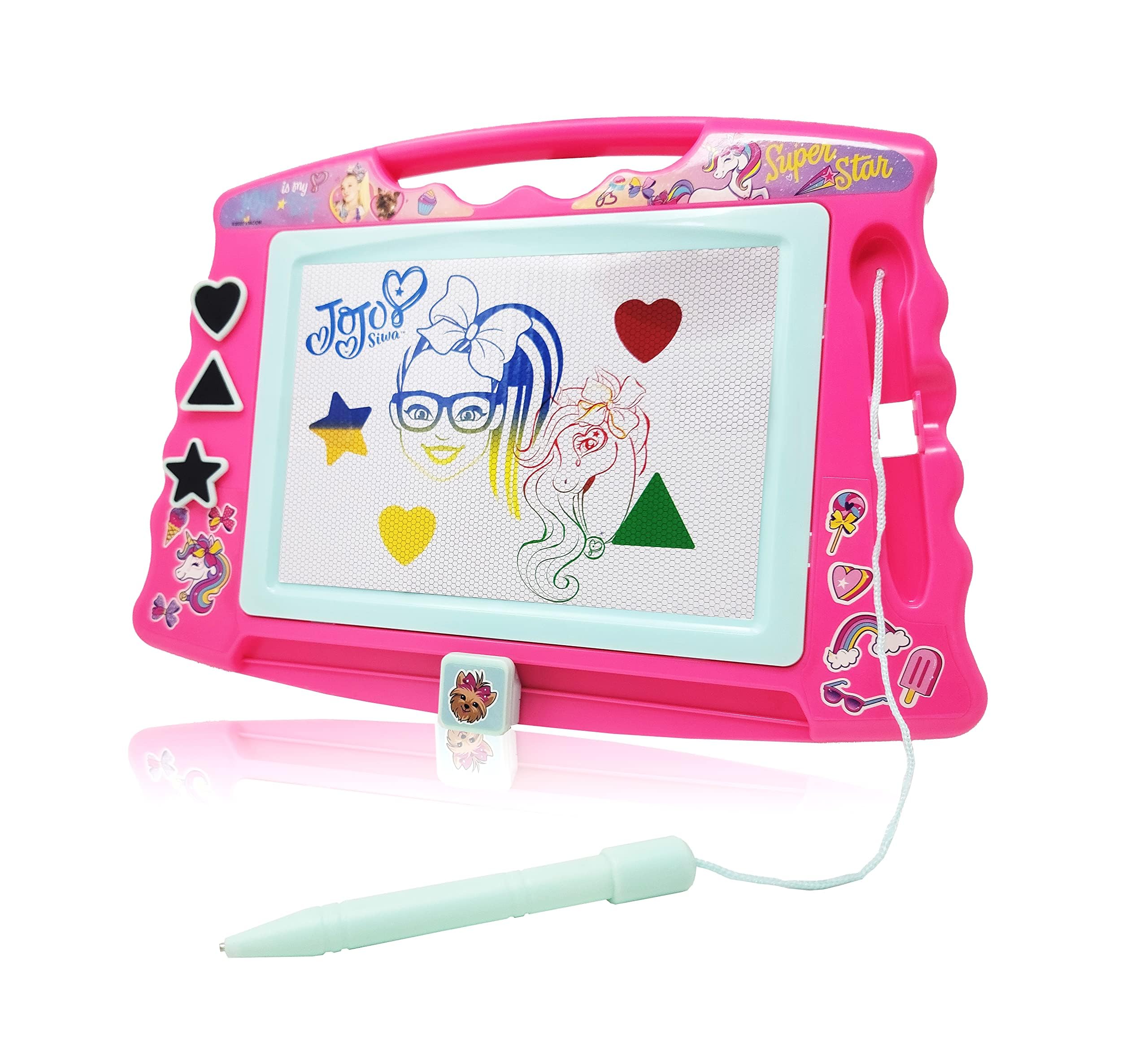 Lollipop JoJo Siwa Magnetic Drawing Board with Stylus and 3 Stamps, for Girls or Boys
