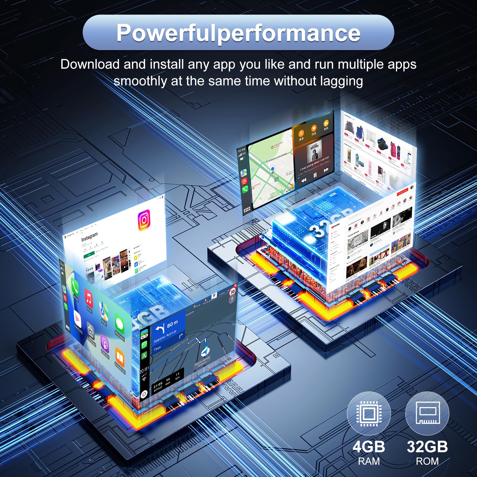 Android 13 Car Radio for Toyota Camry 2012 2013 2014 with Wireless Carplay and Android Auto -4GB+32GB 10.2 inch Touchscreen Bluetooth RDS FM SWC 5GWIFI（fit JBL System）